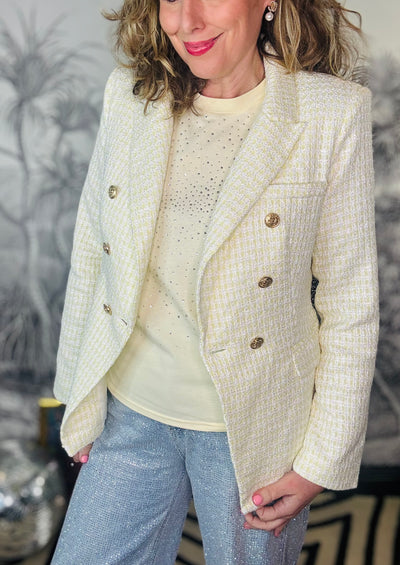 Effie Dogtooth Tweed Blazer