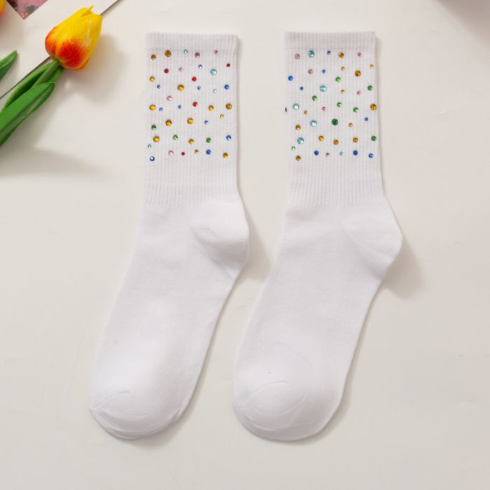 Multi Crystal Embellished Socks