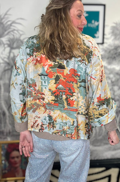 China Tree Aqua Kimono