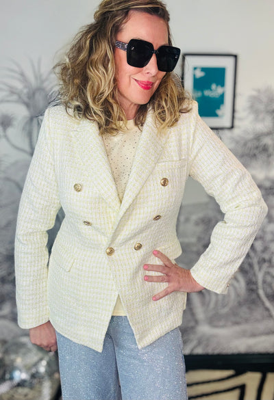 Effie Dogtooth Tweed Blazer