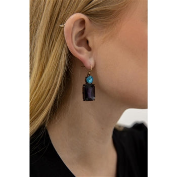 Twin Gem Drop Earrings