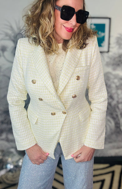 Effie Dogtooth Tweed Blazer