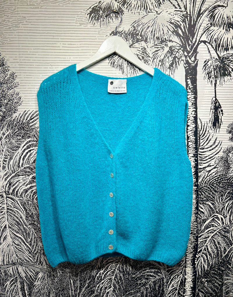 Bethany Sleeveless Mohair Mix Cardigan