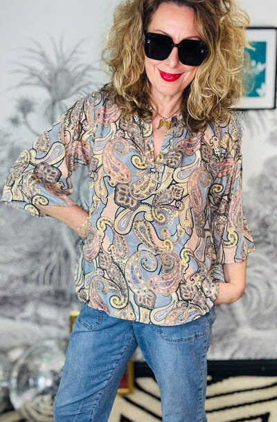 Luna Flared Sleeve Blouse