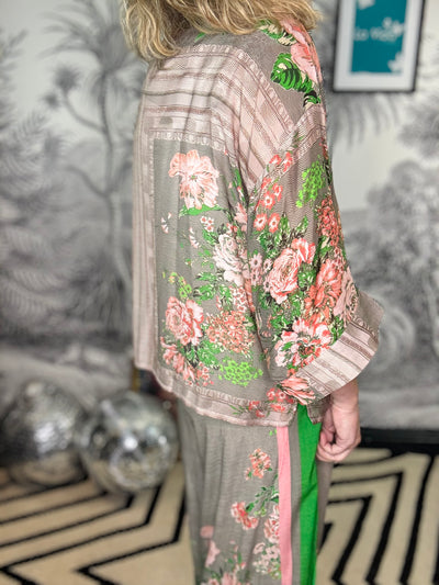 Neon Rose Beige Kimono