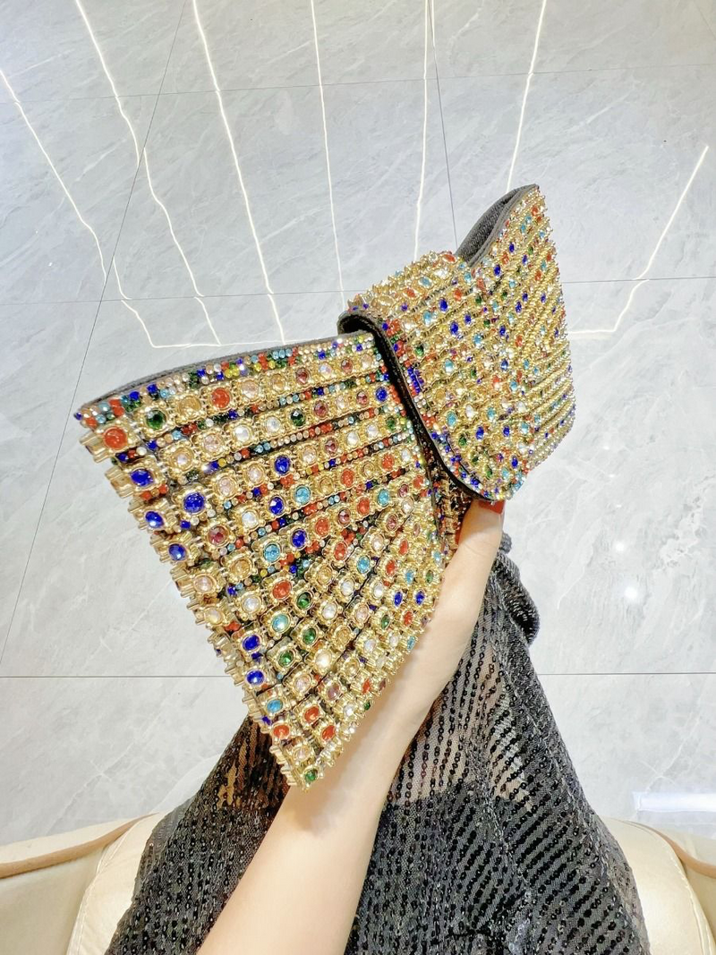 Crystal Encrusted Bow Clutch Bag