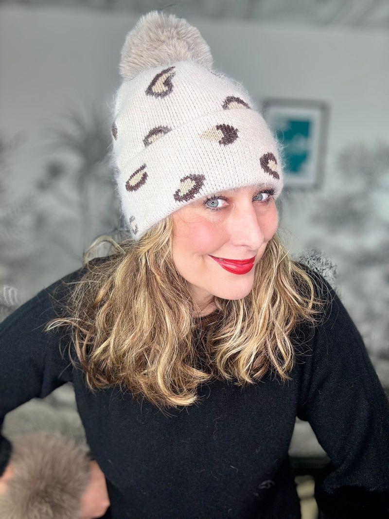 Cosy Leopard Bobble Hat