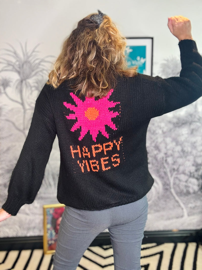 Harriet Happy Vibes Cardigan