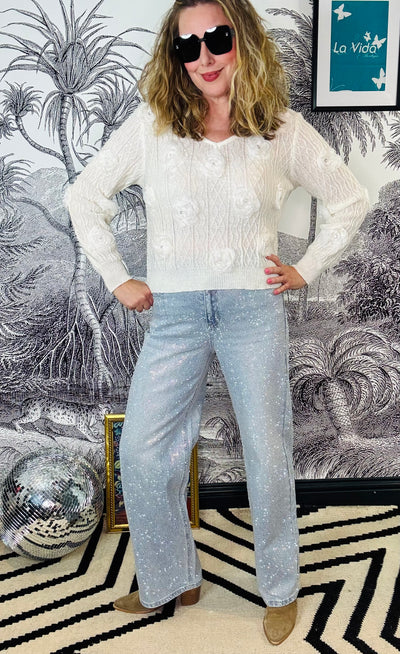 Gigi Sparkle Wide Leg Jeans