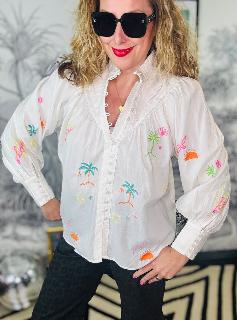 Juno Embroidered Oversized Victoriana Shirt