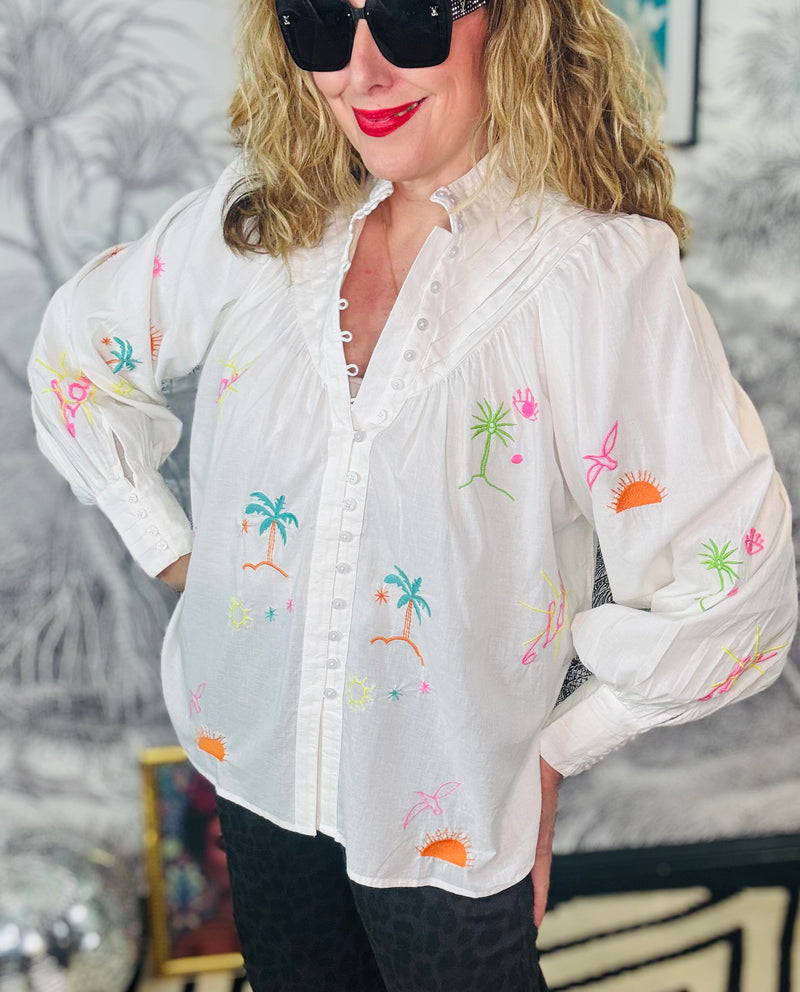 Juno Embroidered Oversized Victoriana Shirt