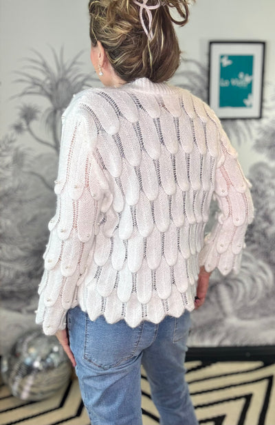 Edie Mermaid Scallop & Pearl Cardigan