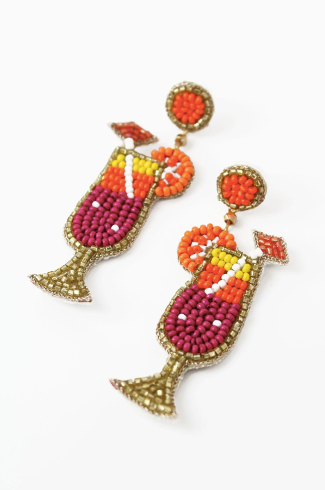 Tequila Sunrise Cocktail Earrings