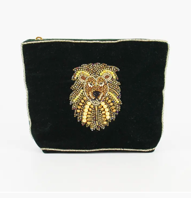 Lion Small Velvet Purse