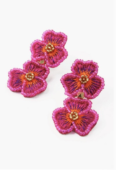 Pansy Double Drop Earrings