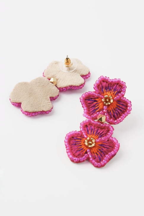 Pansy Double Drop Earrings