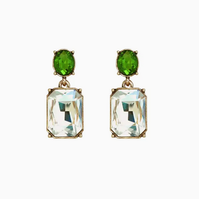 Oval Twin Gem Earrings