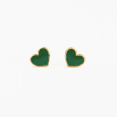 Mini Enamel Heart Stud Earrings