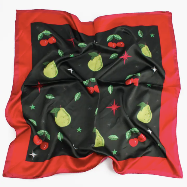 Cherries & Pears Small Square Scarf