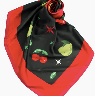 Cherries & Pears Small Square Scarf