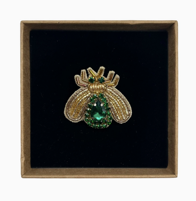 Embroidered Jewel Insect Brooch