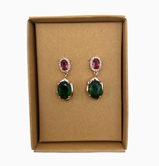 Vintage Emerald Style Earrings