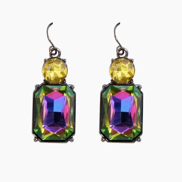 Twin Gem Drop Earrings