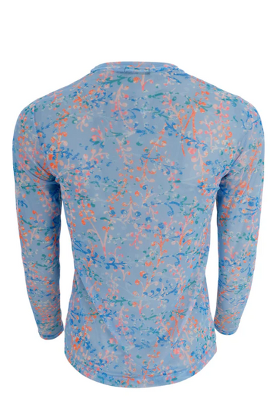 Florence Mesh Top in Blue Flower