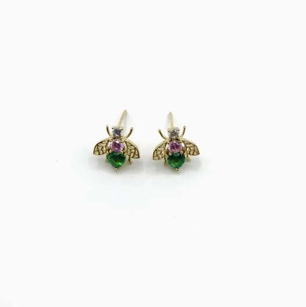 Nouveau Bejewelled Bee Earrings