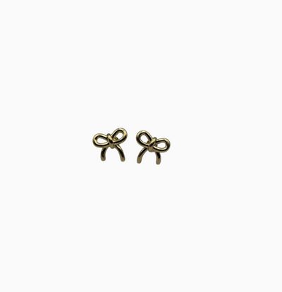 Mini Bow Gold Tone Earrings