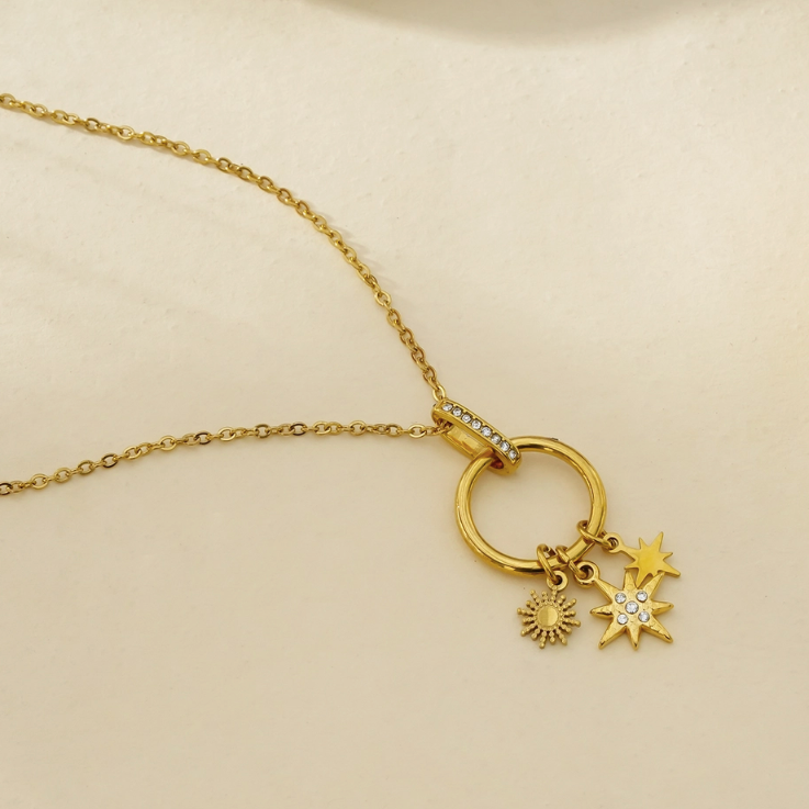 Triple Star Pendant Necklace