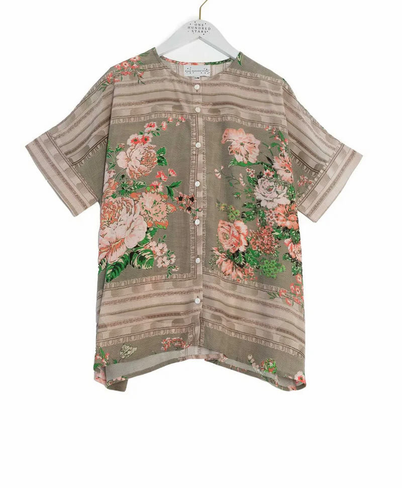 Neon Rose Beige Tea Blouse