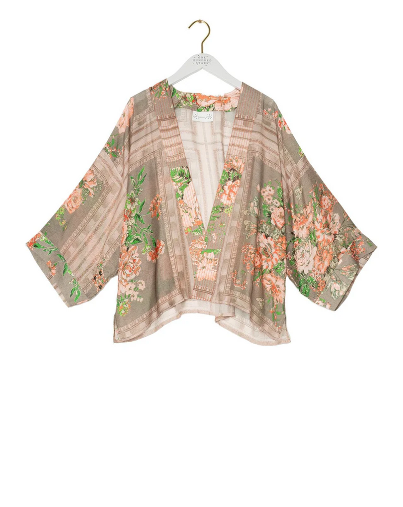 Neon Rose Beige Kimono