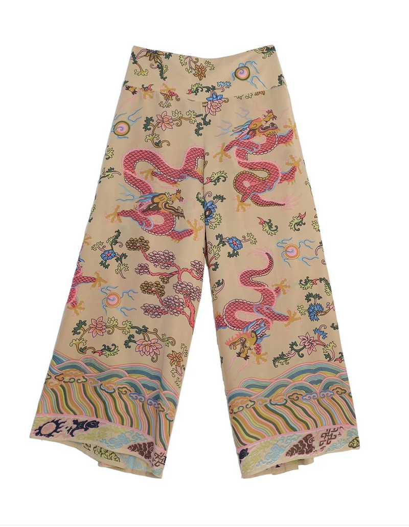 Dragon Sand Palazzo Trousers