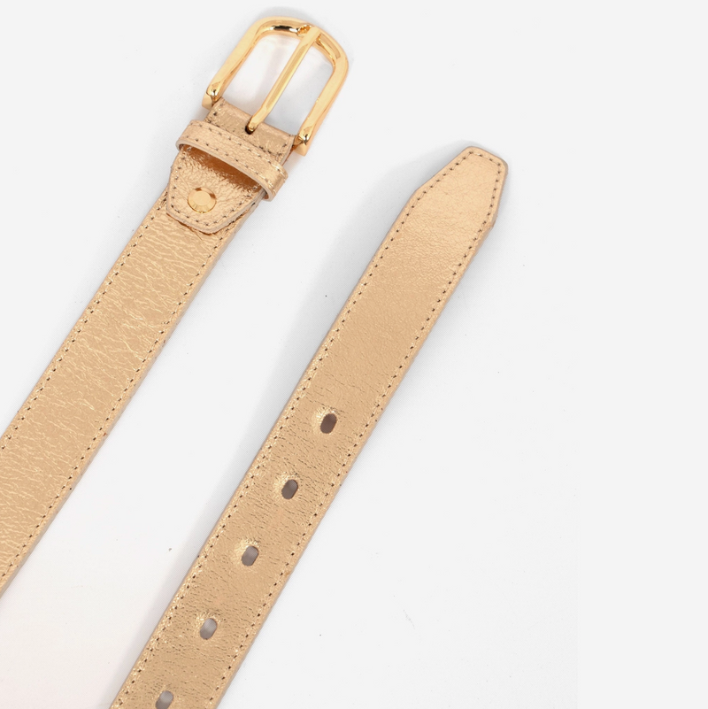 Salaria Metallic Italian Leather Belt