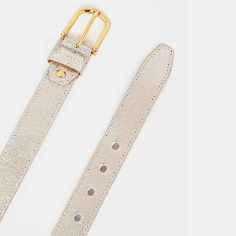 Salaria Metallic Italian Leather Belt