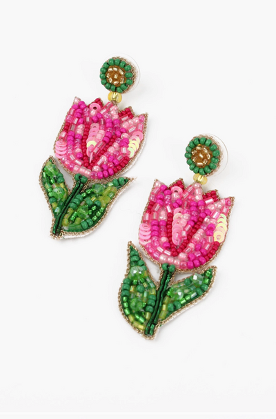 Pink Tulip Earrings