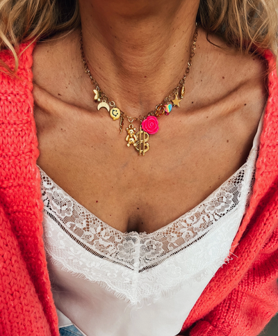 Vintage Rainbow Charm Necklace