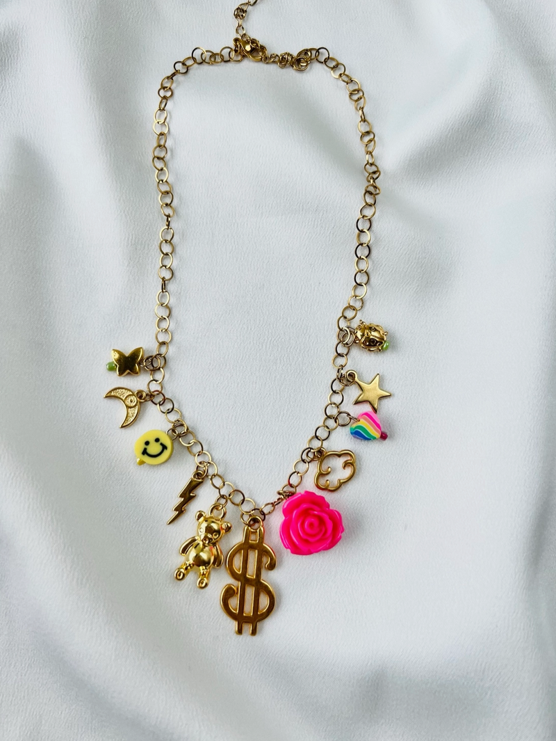 Vintage Rainbow Charm Necklace