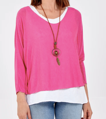 Lucy Double Layer Top with Necklace