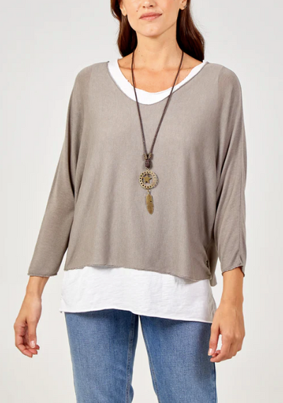 Lucy Double Layer Top with Necklace