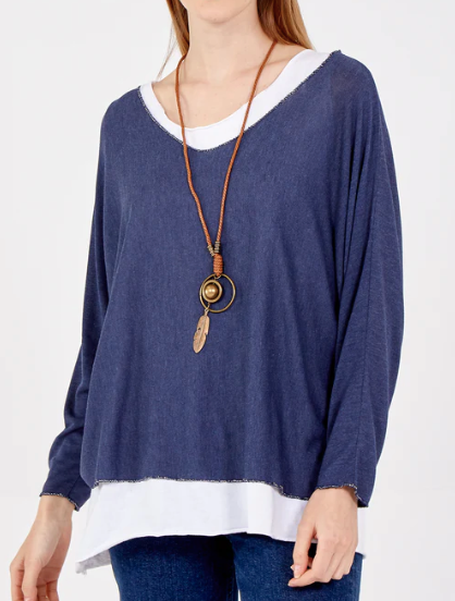 Lucy Double Layer Top with Necklace