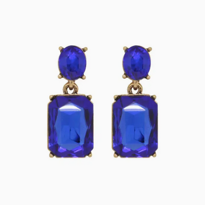 Oval Twin Gem Earrings