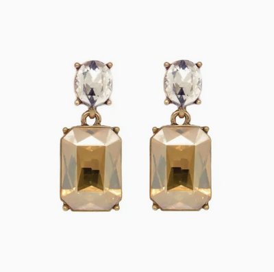 Oval Twin Gem Earrings