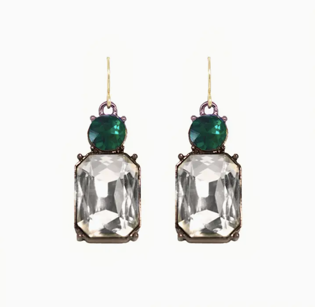 Twin Gem Drop Earrings