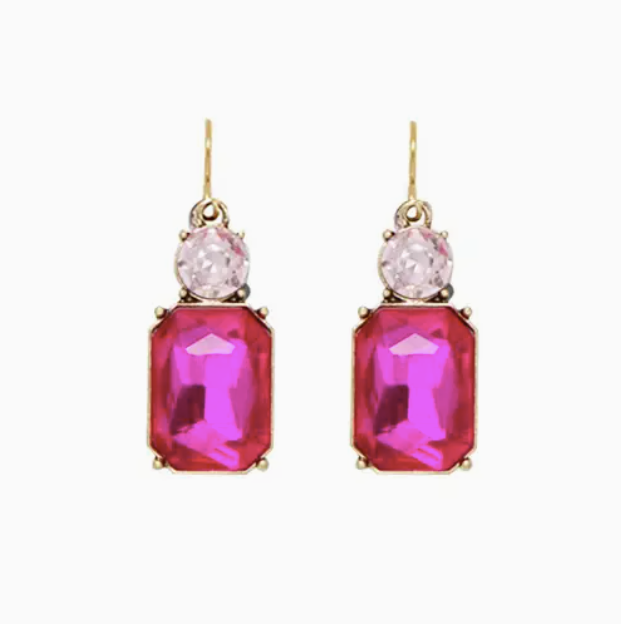 Twin Gem Drop Earrings