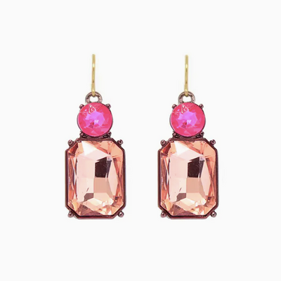 Twin Gem Drop Earrings