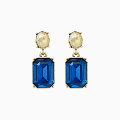 Oval Twin Gem Earrings