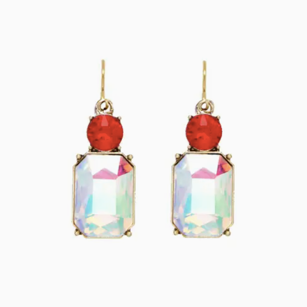 Twin Gem Drop Earrings