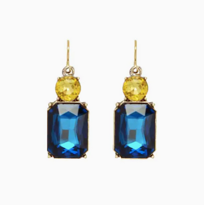 Twin Gem Drop Earrings